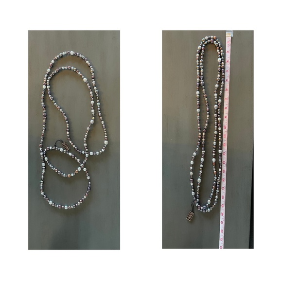 Honora Cultured Pearl 80" Endless Strand Necklace, Black NWT - Picture 2 of 3